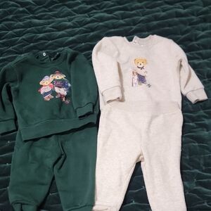 Polo by Ralph Lauren Kids Matching Sets - Green and Cream